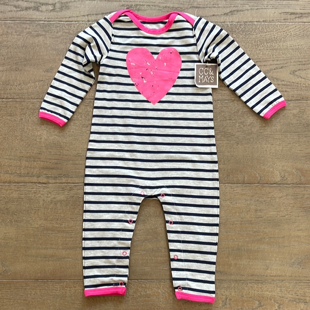 EGG by Susan Lazar Heart Romper, NWT